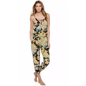 NWT Trina Turk TAHITIAN Jumpsuit Romper Swim Cover Up Floral Sleeveless S